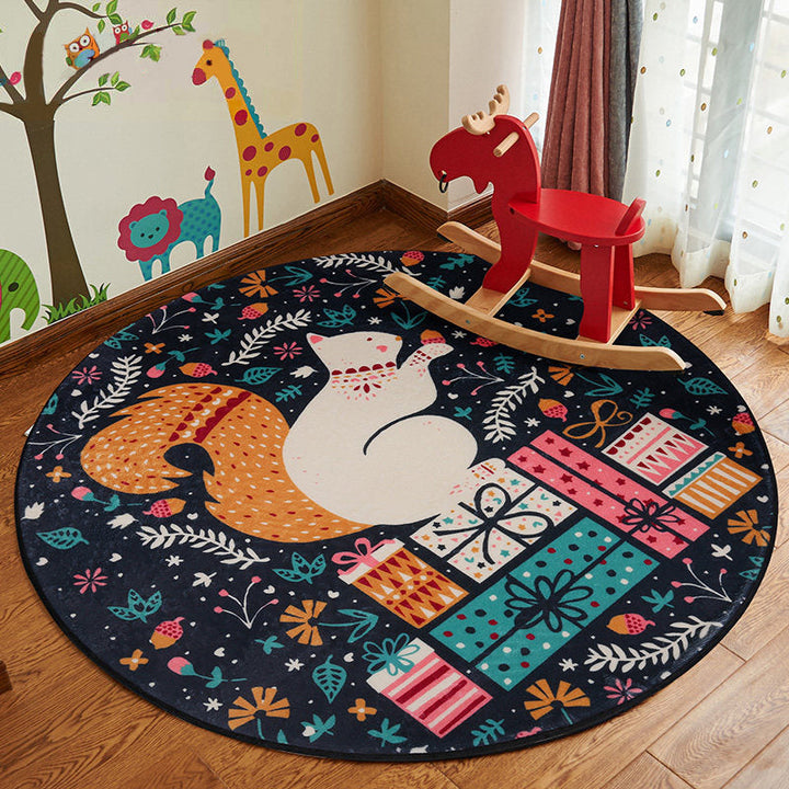 BowLift | Stylish Cartoon Rug Multicolor Fairy Tale World Rug Non-Slip Backing Machine Washable Stain Resistant Rug for Kindergarten
