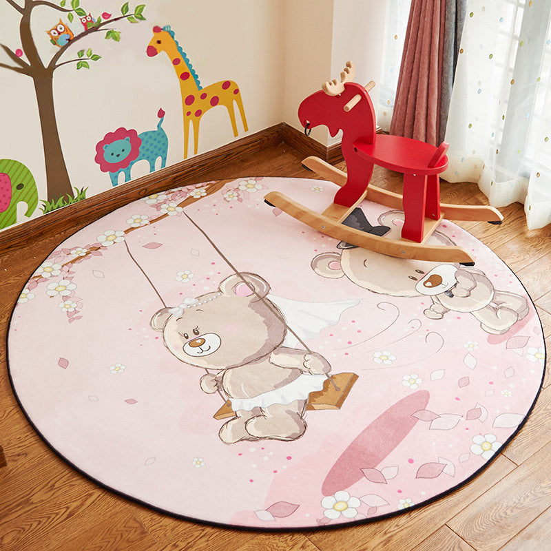 BowLift | Stylish Cartoon Rug Multicolor Fairy Tale World Rug Non-Slip Backing Machine Washable Stain Resistant Rug for Kindergarten