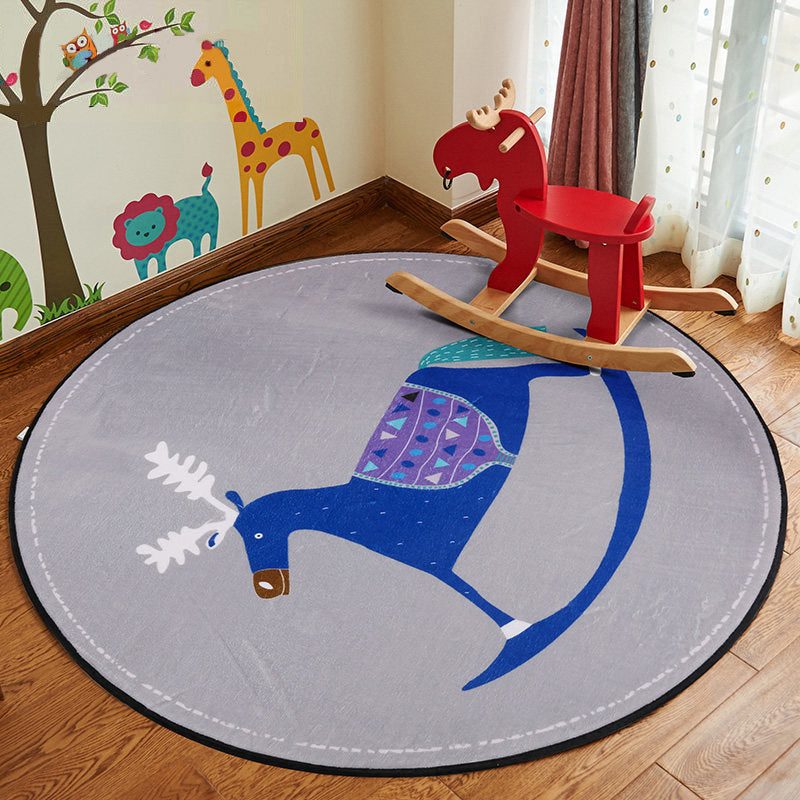 BowLift | Stylish Cartoon Rug Multicolor Fairy Tale World Rug Non-Slip Backing Machine Washable Stain Resistant Rug for Kindergarten