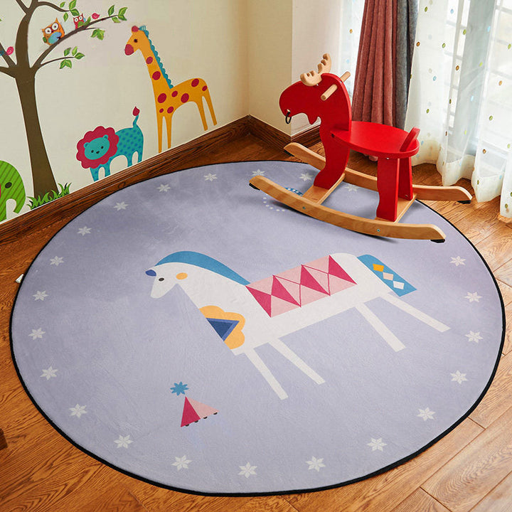 BowLift | Stylish Cartoon Rug Multicolor Fairy Tale World Rug Non-Slip Backing Machine Washable Stain Resistant Rug for Kindergarten