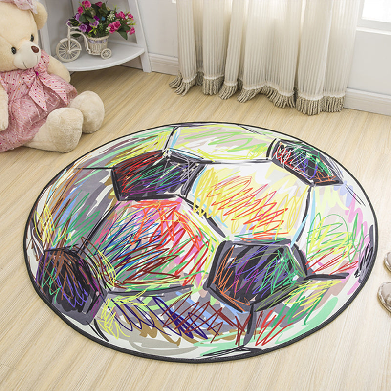 BowLift | Children's furniture Animal rug Multicolored polypropylene fabric Washable pet-friendly non-slip rug for children's room