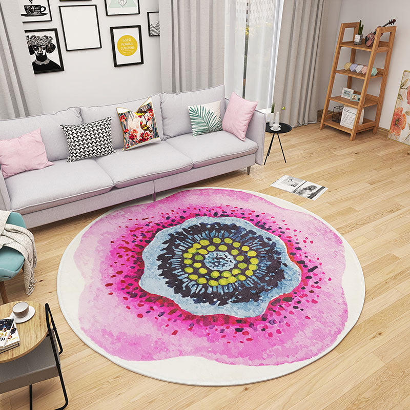 BowLift | Multicolored Bedroom Rug Children Flower Rug Cotton Machine Wash Animal Friendly Area Rug