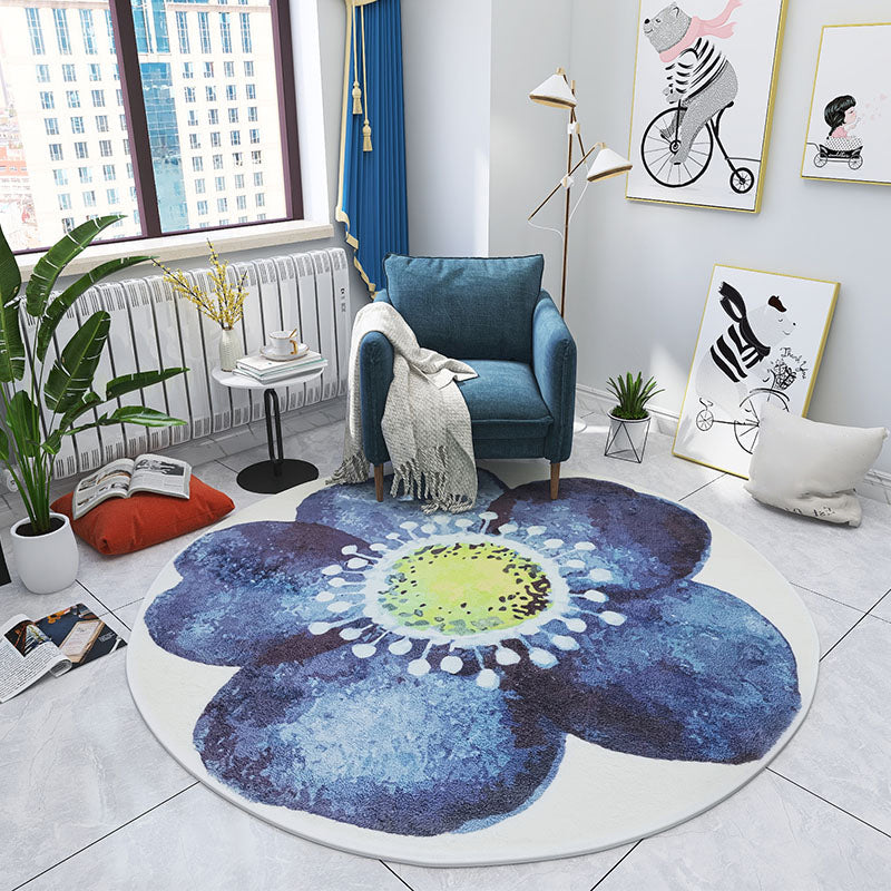 BowLift | Multicolored Bedroom Rug Children Flower Rug Cotton Machine Wash Animal Friendly Area Rug