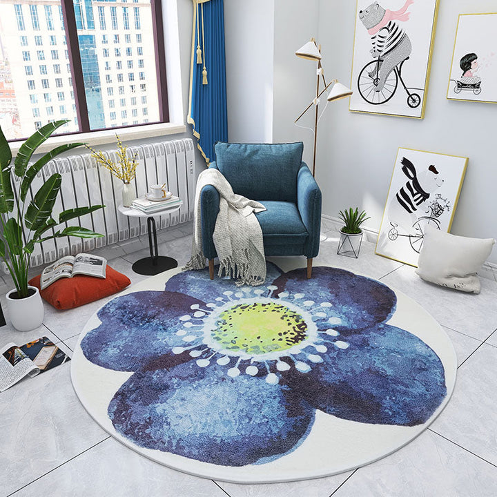 BowLift | Multicolored Bedroom Rug Children Flower Rug Cotton Machine Wash Animal Friendly Area Rug