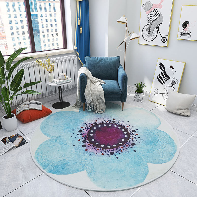 BowLift | Multicolored Bedroom Rug Children Flower Rug Cotton Machine Wash Animal Friendly Area Rug
