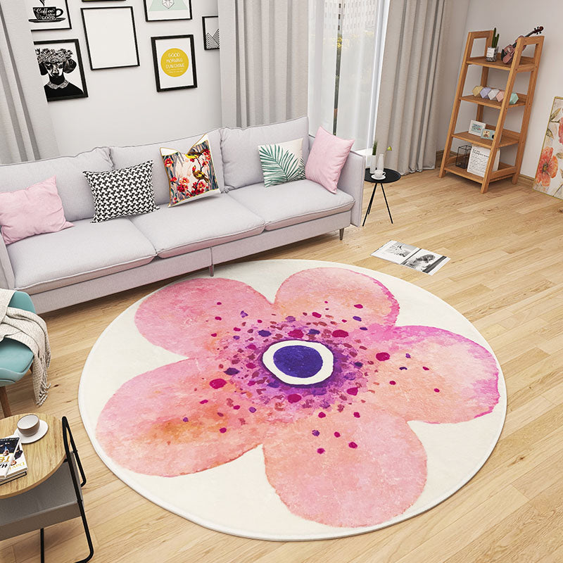 BowLift | Multicolored Bedroom Rug Children Flower Rug Cotton Machine Wash Animal Friendly Area Rug
