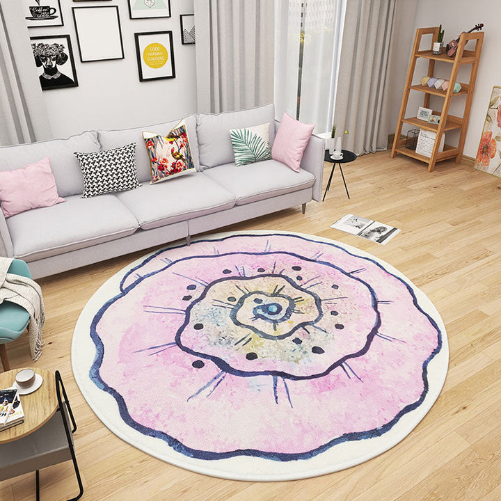 BowLift | Multicolored Bedroom Rug Children Flower Rug Cotton Machine Wash Animal Friendly Area Rug