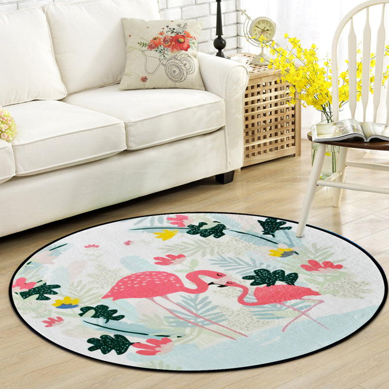BowLift | Beautiful Kids Rug Multi Color Animal and Botanical Pattern Rug Pet Friendly Washable Non-Slip Rug for Playroom