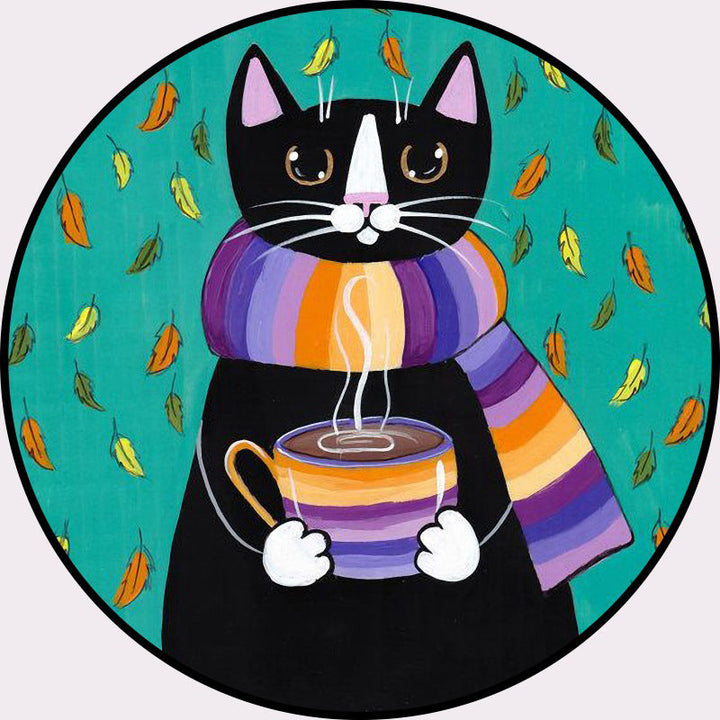 BowLift | Cool Multicolored Men's Cat Rug Polyester Cartoon Rug Pet-Friendly Non-Slip Washable Rug for the Bedroom