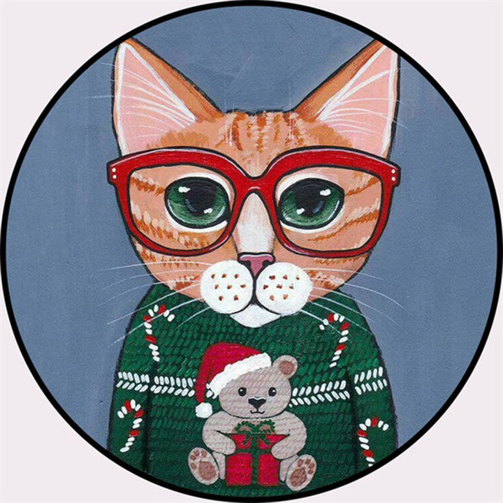 BowLift | Cool Multicolored Men's Cat Rug Polyester Cartoon Rug Pet-Friendly Non-Slip Washable Rug for the Bedroom