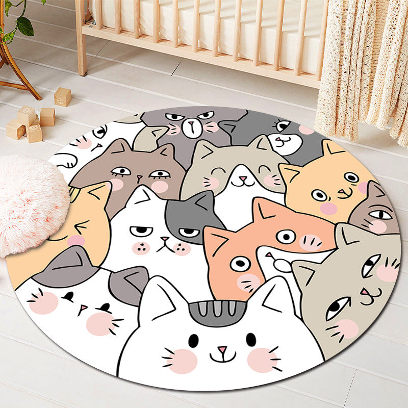 BowLift | Kids Style Baby Room Rug Multicolor Comics Animal Area Rug Synthetic Stain Resistant Washable Non-Slip Rug