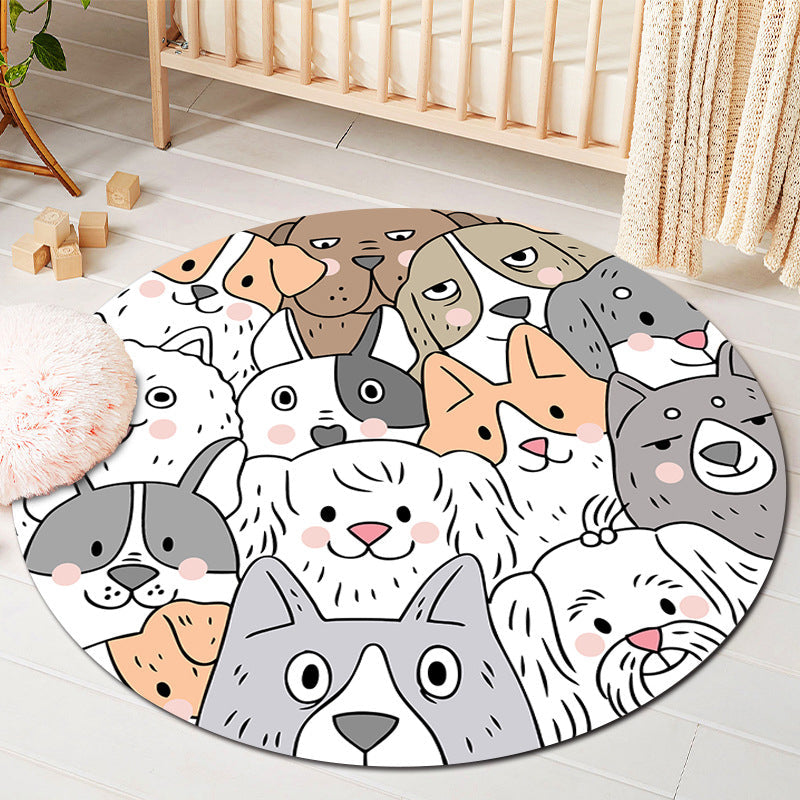 BowLift | Kids Style Baby Room Rug Multicolor Comics Animal Area Rug Synthetic Stain Resistant Washable Non-Slip Rug