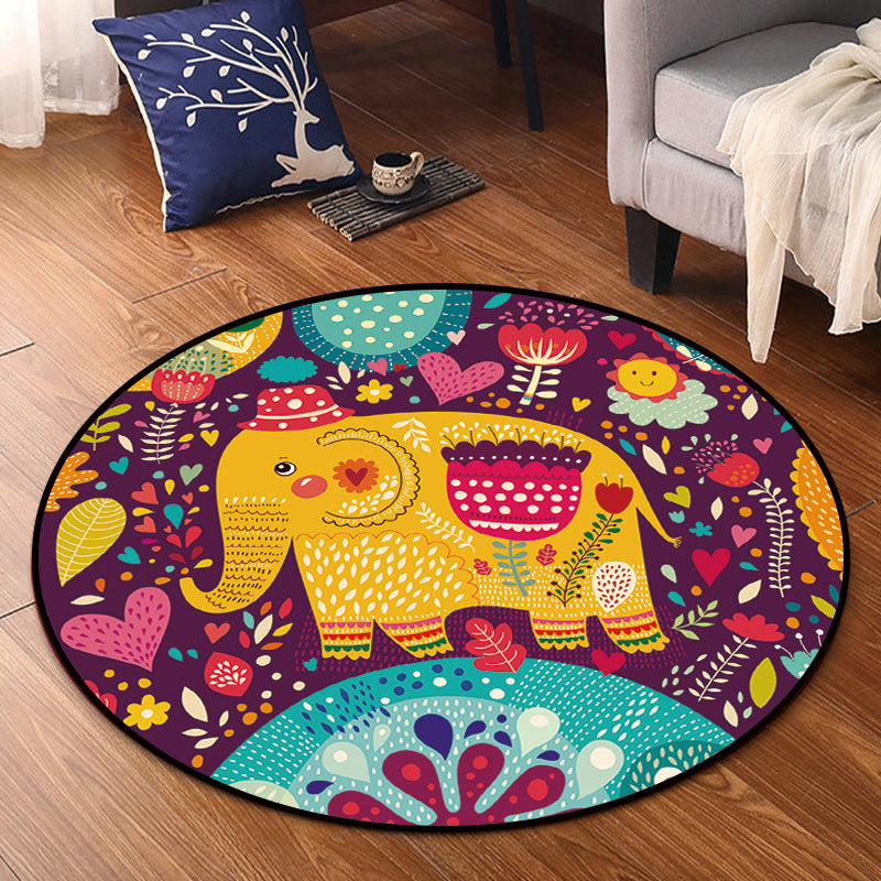BowLift | Cartoon Kids Room Rug Multicolored Polypropylene Rug Pet Friendly Non-Slip Washable Rug
