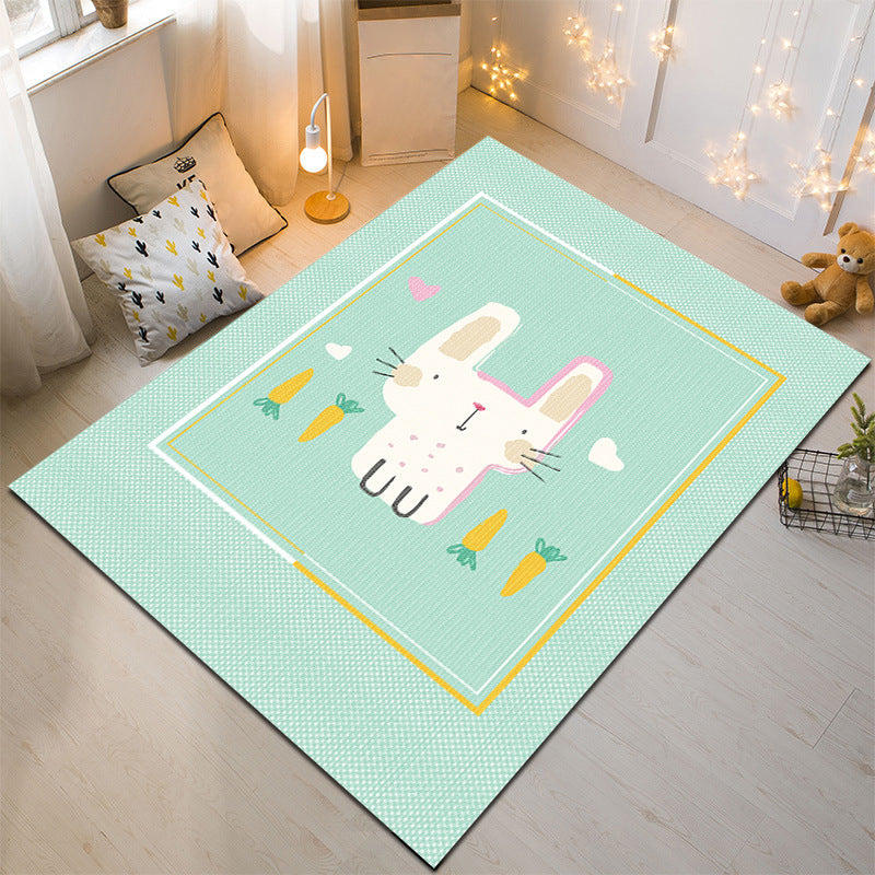 BowLift | Nordic Style Animal Rug Multicolor Synthetic Carpet Washable Stain Resistant Non-Slip Rug for Children's Room