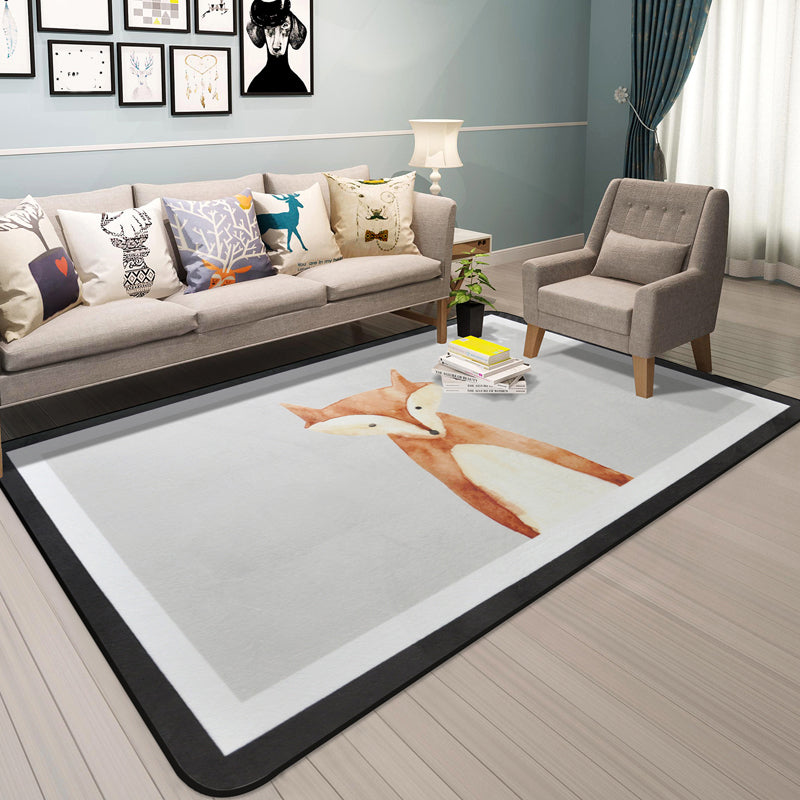 BowLift | Cartoon Animal Gentleman Rug Multicolor Polypropylene Rug Washable Pet Friendly Non-Slip Underlay Rug for Living Room