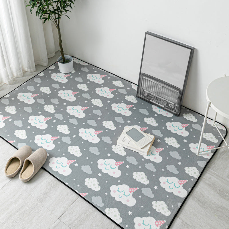 BowLift | Multicolor Geometric Carpet Polyester Cartoon Rug Pet Friendly Non-Slip Stain Resistant Rug for Children's Room