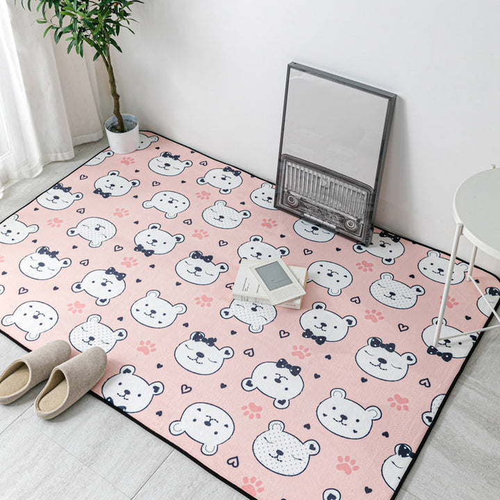 BowLift | Multicolor Geometric Carpet Polyester Cartoon Rug Pet Friendly Non-Slip Stain Resistant Rug for Children's Room