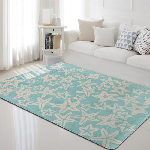BowLift | Multi-Color Marine Life Rug Polyester Nordic Rug Washable Pet-Friendly Non-Slip Rug for the Living Room