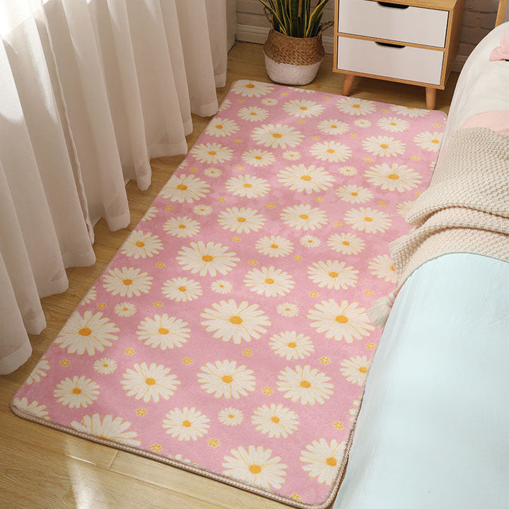 BowLift | Stylish Multi-Colored Kids Rug Cotton Pattern Rug Machine Washable Pet Friendly Non-Slip Back Rug for Girls Bedroom