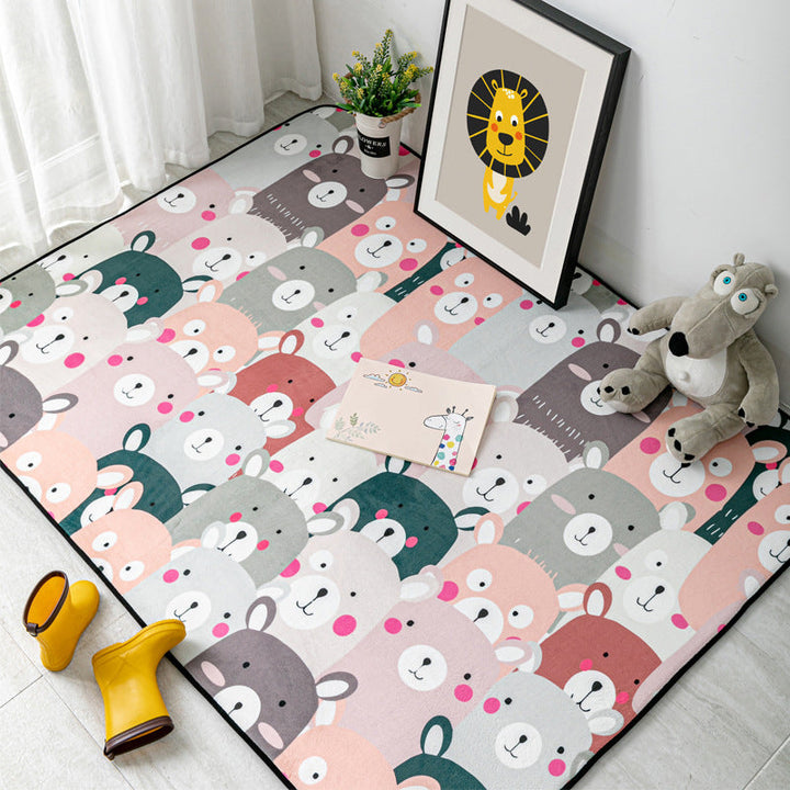 BowLift | Multi-Color Kids Room Rug Cartoon Animal Indoor Rug Synthetic Washable Non-Slip Pet-Friendly Rug