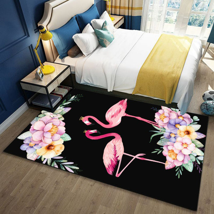 BowLift | Romantic Multi-Colored Animal Print Rug Polypropylene Cartoon Area Rug Washable Stain Resistant Non-Slip Mat for Children's Room