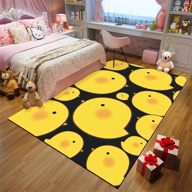 BowLift | Romantic Multi-Colored Animal Print Rug Polypropylene Cartoon Area Rug Washable Stain Resistant Non-Slip Mat for Children's Room