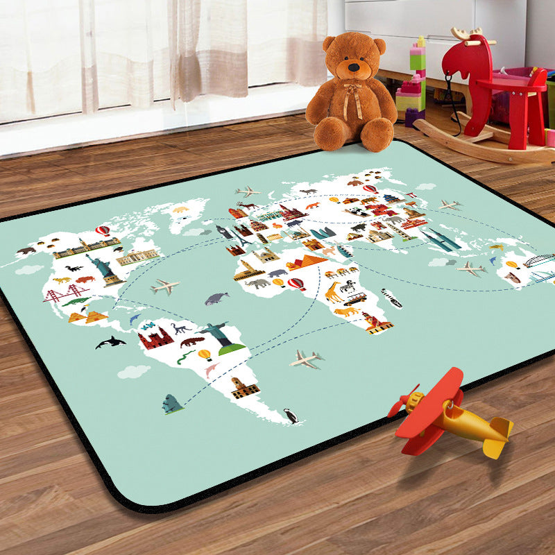 BowLift | Students Kids Carpet Multicolor Navigation Map Carpet Pet Friendly Washable Non-slip Underlay Rug for Children's Room