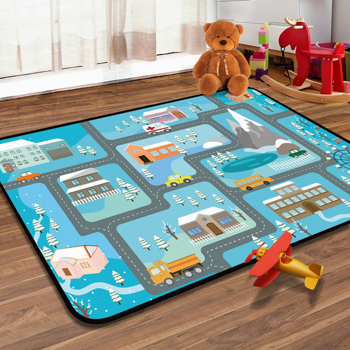 BowLift | Students Kids Carpet Multicolor Navigation Map Carpet Pet Friendly Washable Non-slip Underlay Rug for Children's Room