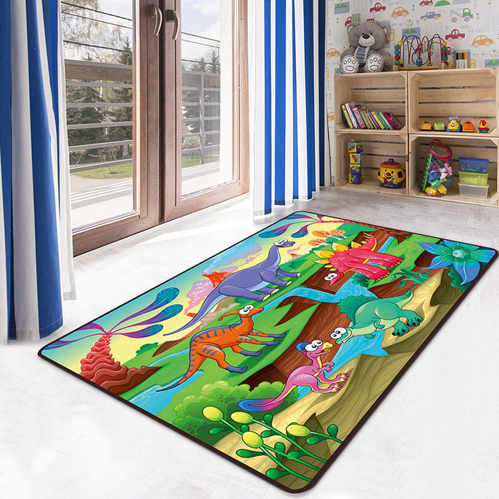 BowLift | Multicolor Kids' Playroom Carpet Cartoon Digital Print Carpet Polyester Non-Slip Pet Friendly Stain Resistant Carpet