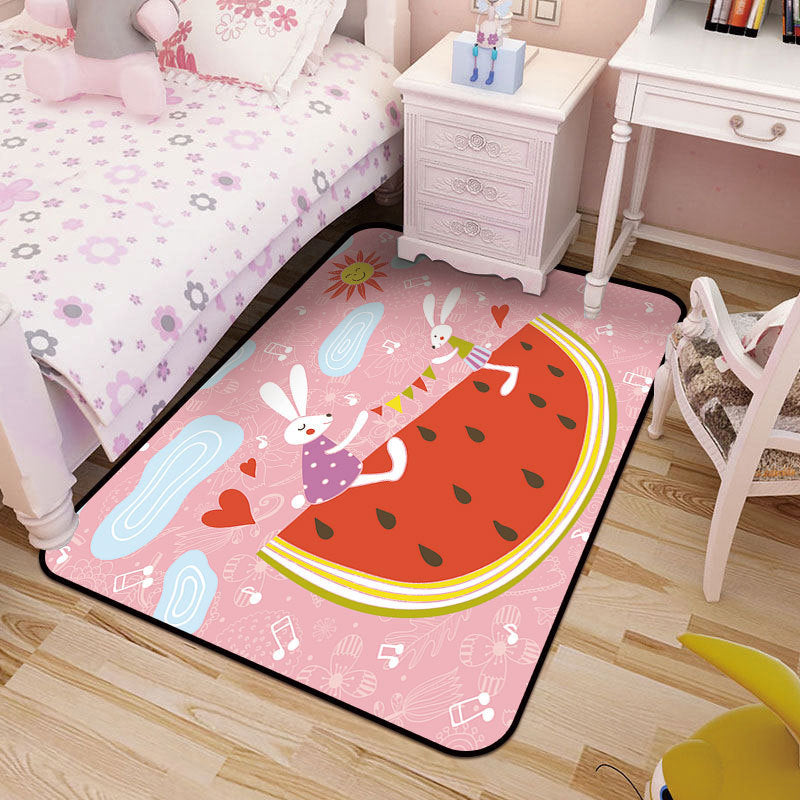 BowLift | Kids Art Drawing Print Rug Multi-Color Synthetic Rug Non-Slip Pet-Friendly Machine Washable Carpet for Kids Room