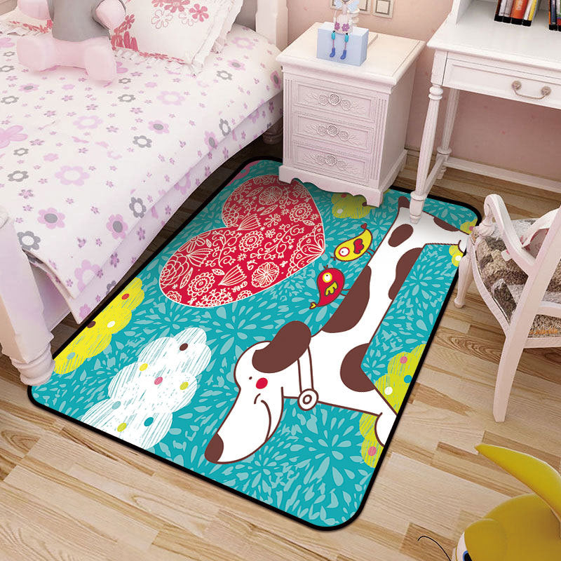 BowLift | Kids Art Drawing Print Rug Multi-Color Synthetic Rug Non-Slip Pet-Friendly Machine Washable Carpet for Kids Room