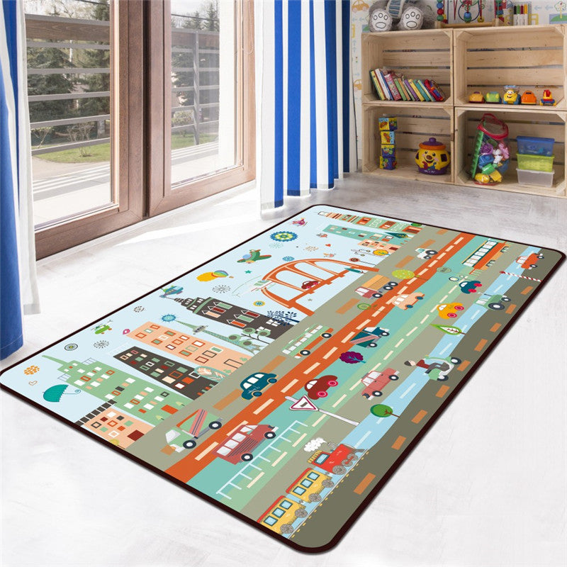 BowLift | Kids Play Rug Multicolored Polypropylene Area Rug Pet Friendly Non-Slip Washable Rug for Kids Room