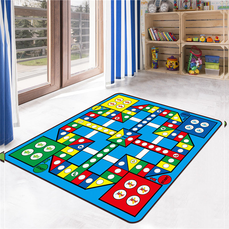 BowLift | Kids Play Rug Multicolored Polypropylene Area Rug Pet Friendly Non-Slip Washable Rug for Kids Room