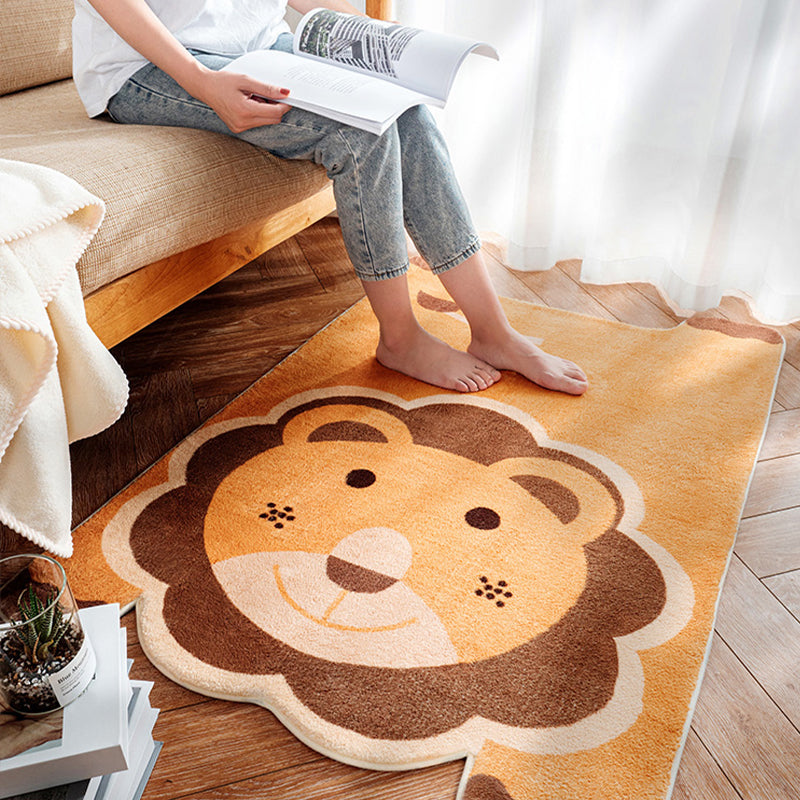 BowLift | Irregular Shaped Animal Rug Multicolor Cartoon Rug Synthetic Non-Slip Back Machine Washable Pet Friendly Rug for Children's Room