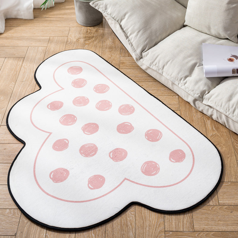 BowLift | Novelty Children Area Rug Multicolor Raindrop Cloud Shape Rug Non-Slip Backing Washable Pet-Friendly Rug for Bedroom