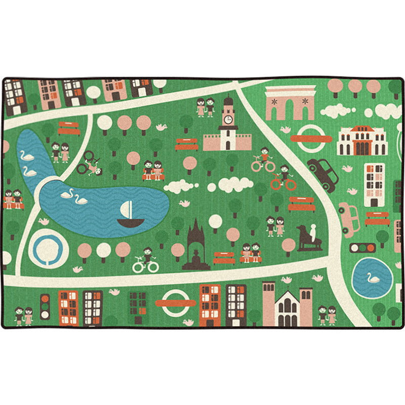 BowLift | Leather and Play Children Indoor Rug Multi Color City Traffic Carpet Washable Pet Friendly Non-Slip Underlay Rug for Boys Room