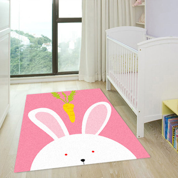 BowLift | Cartoon Kindergarten Area Rug Multi Colored Animal Pattern Rug Polypropylene Non-Slip Backing Pet-Friendly Washable Rug