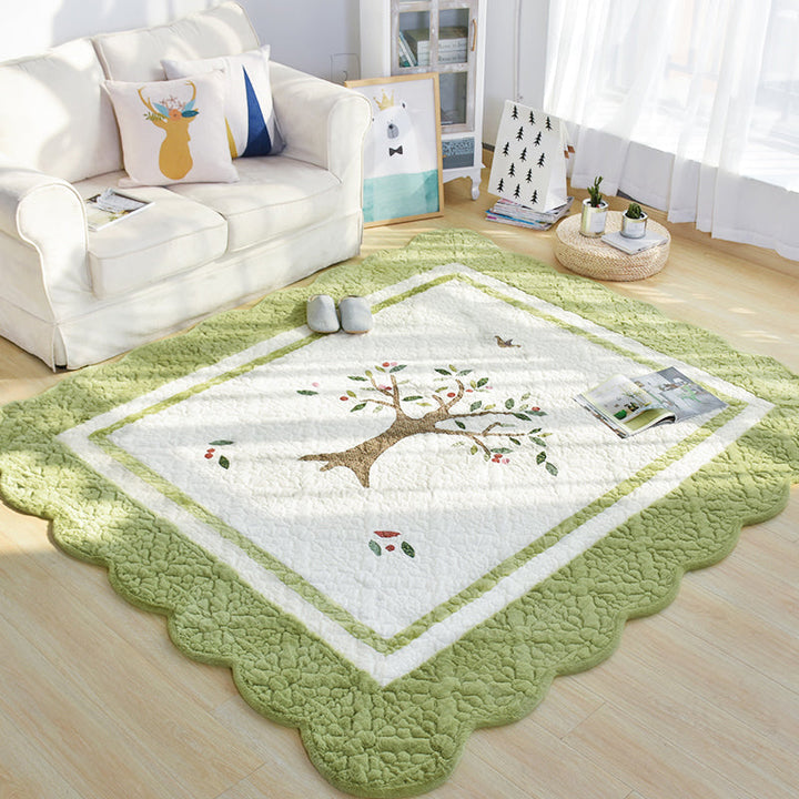 BowLift | Multicolor Norwegian Style Rug Polypropylene Tree Pattern Rug Non-Slip Pet-Friendly Stain-Resistant Rug for Children's Room