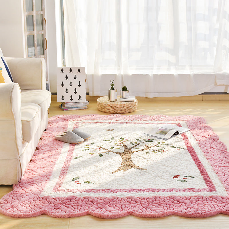 BowLift | Multicolor Norwegian Style Rug Polypropylene Tree Pattern Rug Non-Slip Pet-Friendly Stain-Resistant Rug for Children's Room