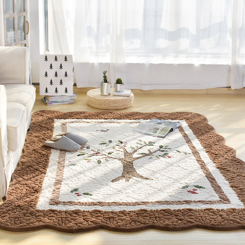 BowLift | Multicolor Norwegian Style Rug Polypropylene Tree Pattern Rug Non-Slip Pet-Friendly Stain-Resistant Rug for Children's Room