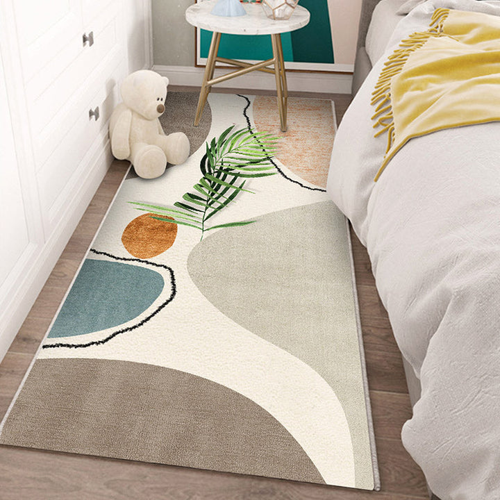 BowLift | Multi-Color Scandinavian Rug Polyester Geometric Rug Non-Slip Stain Resistant Machine Washable Rug for Bedroom