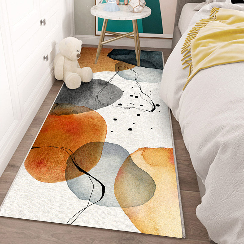 BowLift | Multi-Color Scandinavian Rug Polyester Geometric Rug Non-Slip Stain Resistant Machine Washable Rug for Bedroom