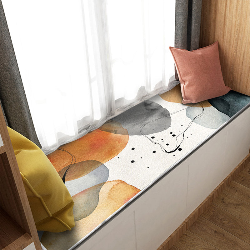 BowLift | Multi-Color Scandinavian Rug Polyester Geometric Rug Non-Slip Stain Resistant Machine Washable Rug for Bedroom