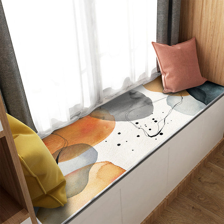 BowLift | Multi-Color Scandinavian Rug Polyester Geometric Rug Non-Slip Stain Resistant Machine Washable Rug for Bedroom