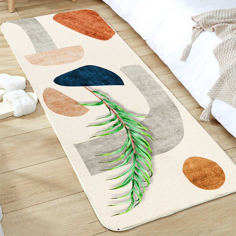 BowLift | Multi-Color Scandinavian Rug Polyester Geometric Rug Non-Slip Stain Resistant Machine Washable Rug for Bedroom