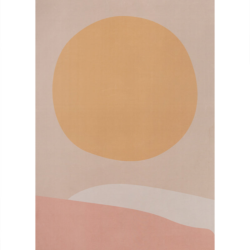 BowLift | Soft Orange Nordic Carpet Polyester Geometric Rug Non-Slip Backing Pet-Friendly Washable Carpet for Home Decoration