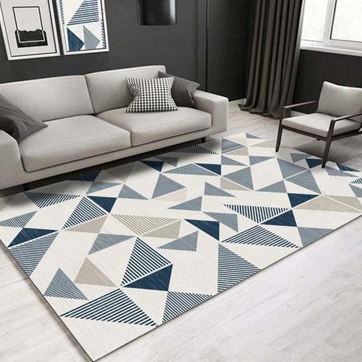 BowLift | Multi Color Modern Area Rug Synthetic Geometric Color Block Rug Machine Washable Stain Resistant Non-Slip Backing Carpet for Room