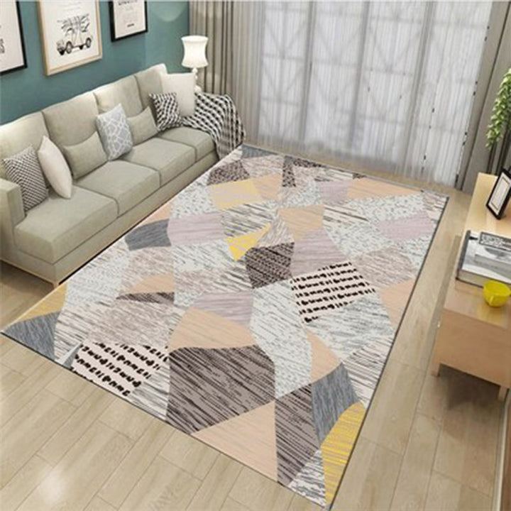 BowLift | Multi Color Modern Area Rug Synthetic Geometric Color Block Rug Machine Washable Stain Resistant Non-Slip Backing Carpet for Room