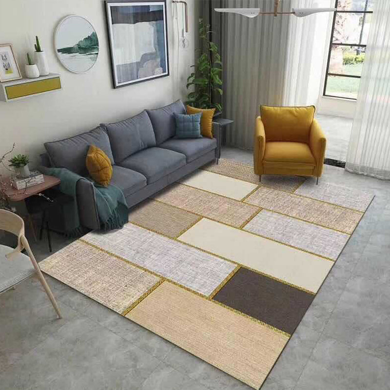 BowLift | Multi Color Modern Area Rug Synthetic Geometric Color Block Rug Machine Washable Stain Resistant Non-Slip Backing Carpet for Room