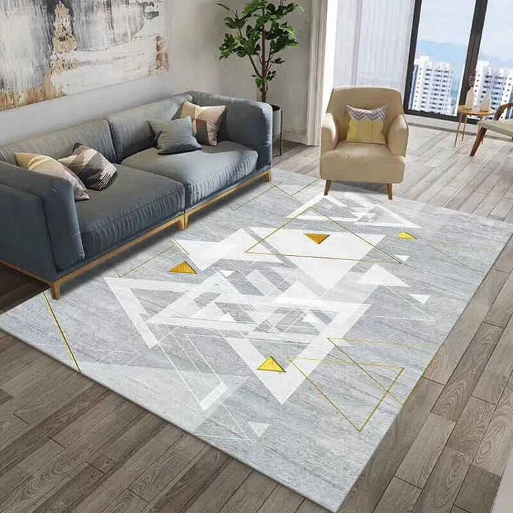 BowLift | Multi Color Modern Area Rug Synthetic Geometric Color Block Rug Machine Washable Stain Resistant Non-Slip Backing Carpet for Room
